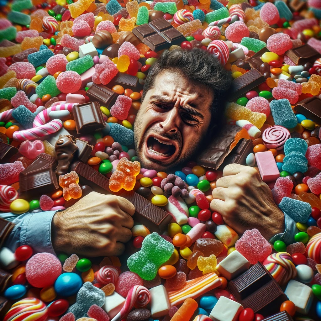 Man trapped in candy